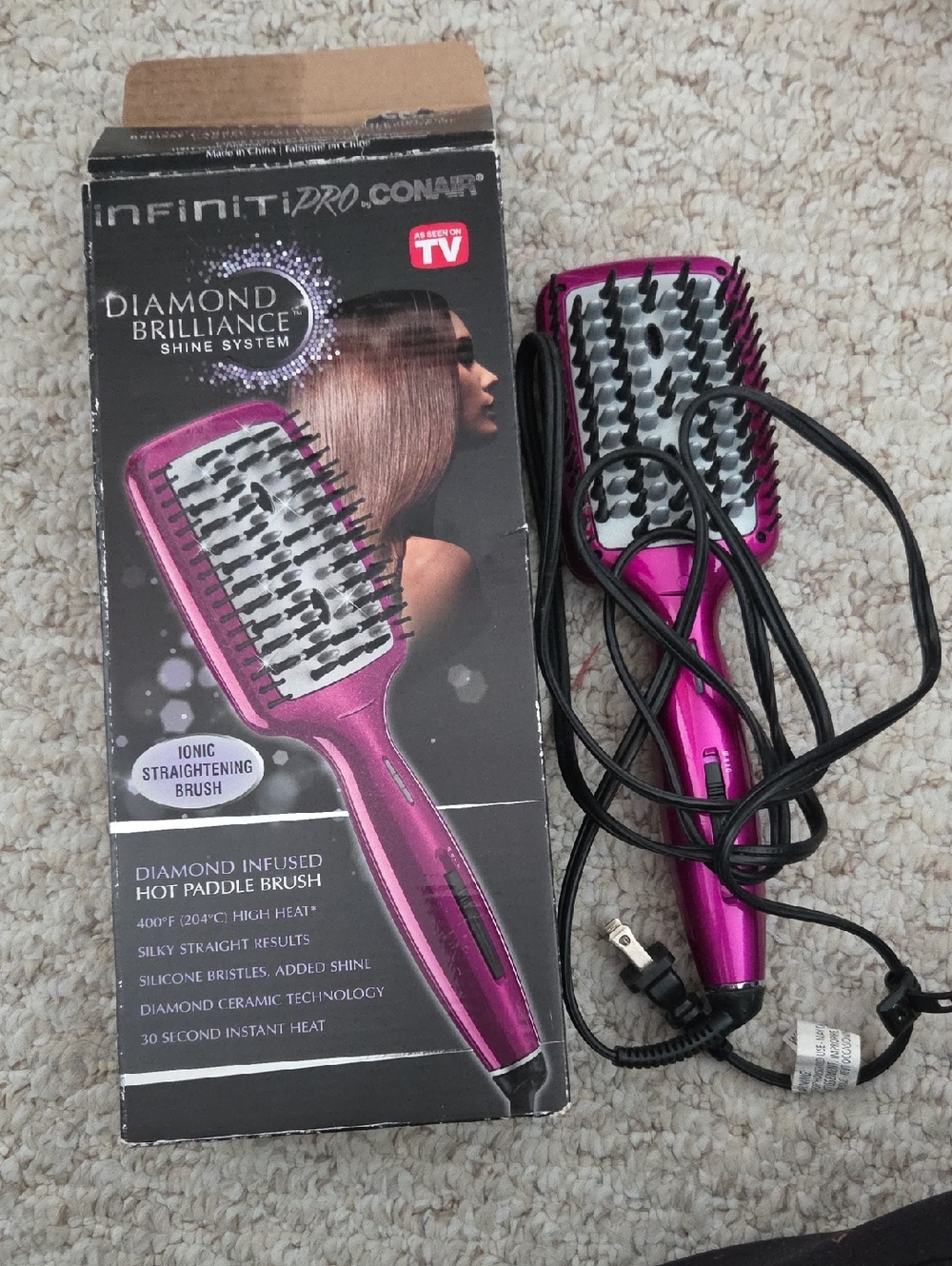 Pink Diamond Brilliance Hot Paddle Straightening Brush